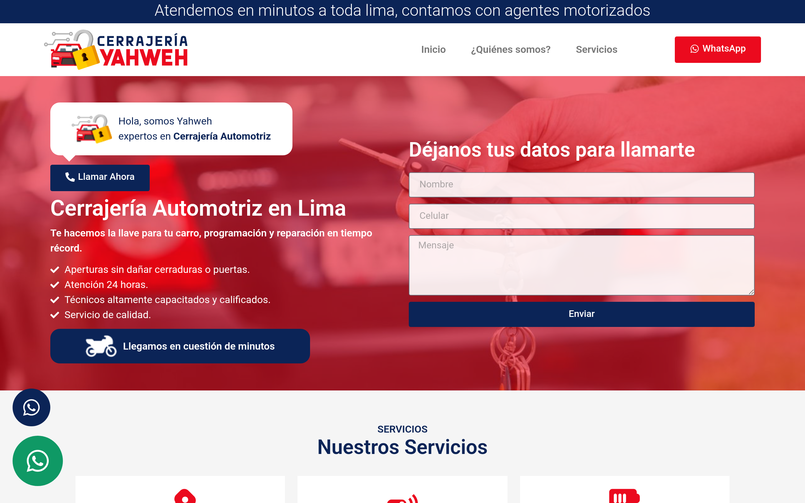 Cerrajería Yahweh - Landing de Servicios