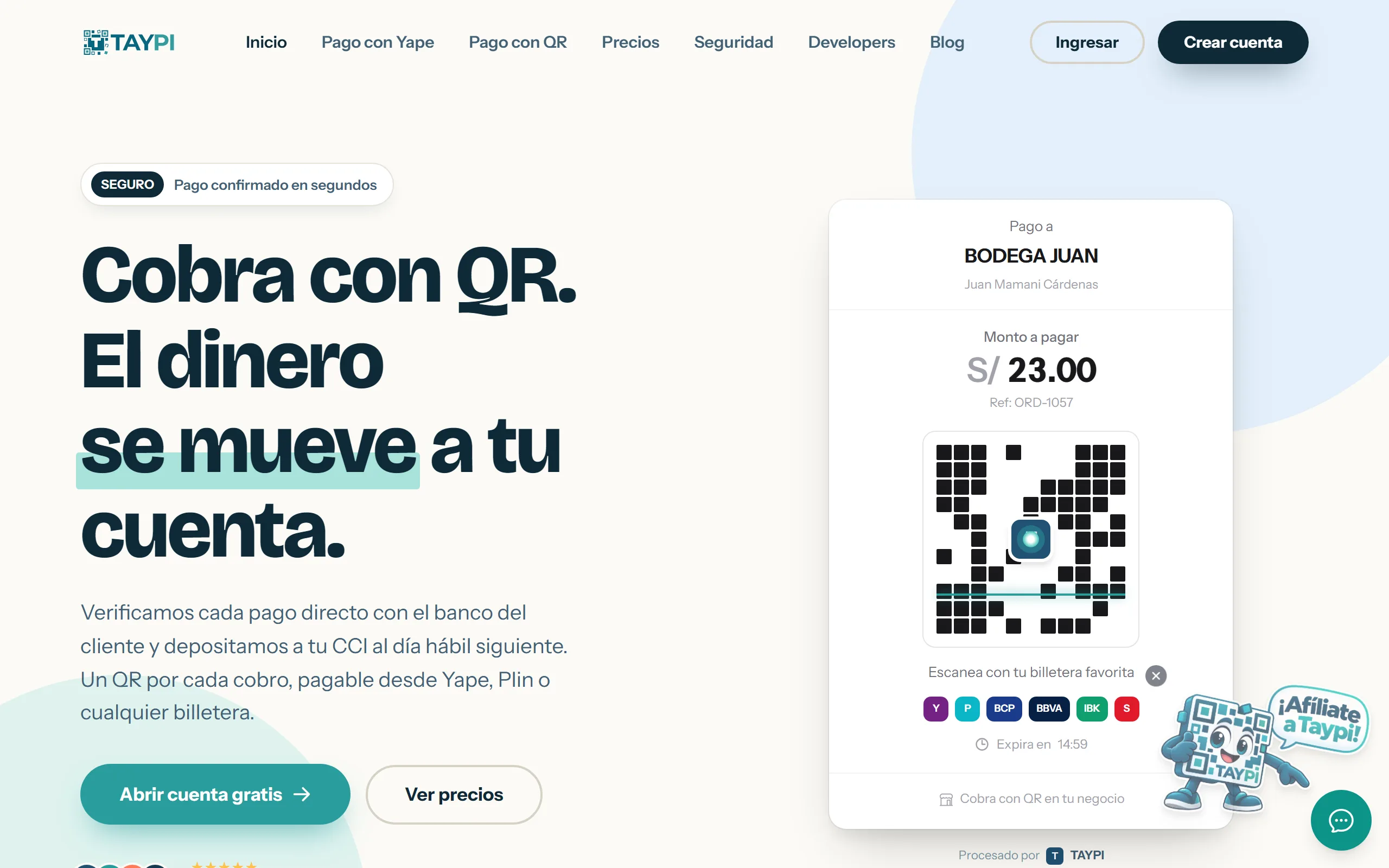 TAYPI - Pasarela de Pagos QR